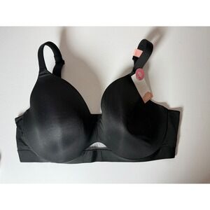 Cacique Comfort Bliss Lightly Lined Balconette Bra Black 40DD NWT